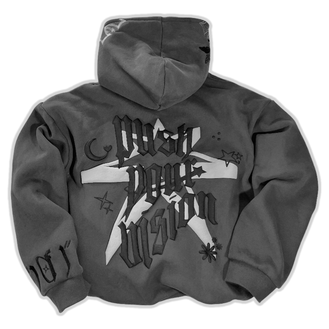 "Push Your Vision" Hoodie【CEMENT】